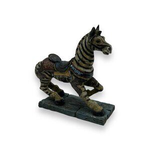 Vintage Zebra Figurine Horse Statue 5” Handcrafted Resin Home Decor Collectible